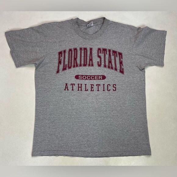 VINTAGE Florida State Soccer Athletics T-shirt Men Large USA 90s Single Stitch - Picture 1 of 7